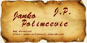 Janko Polimčević vizit kartica